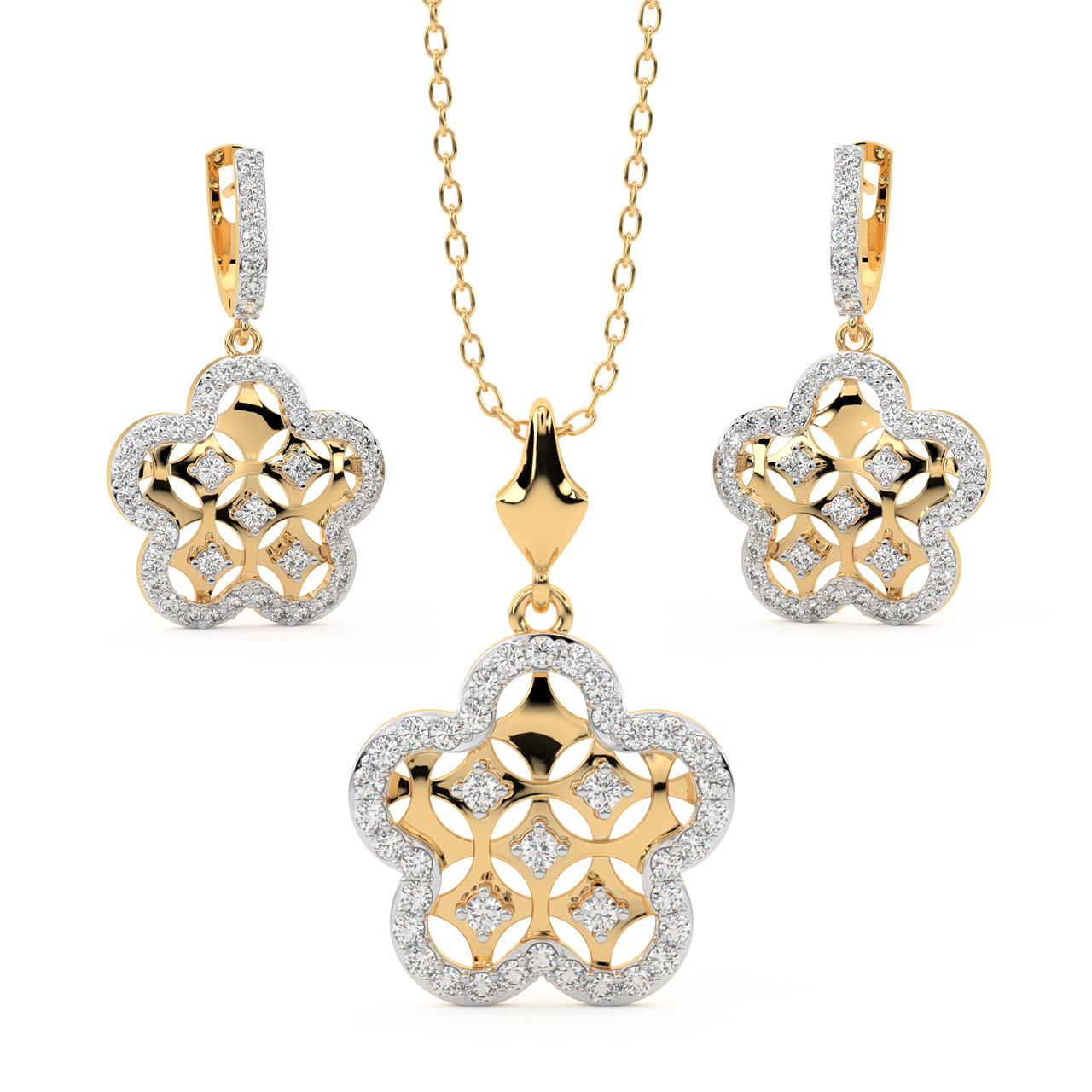 Wendy Round Diamond Pendant Set